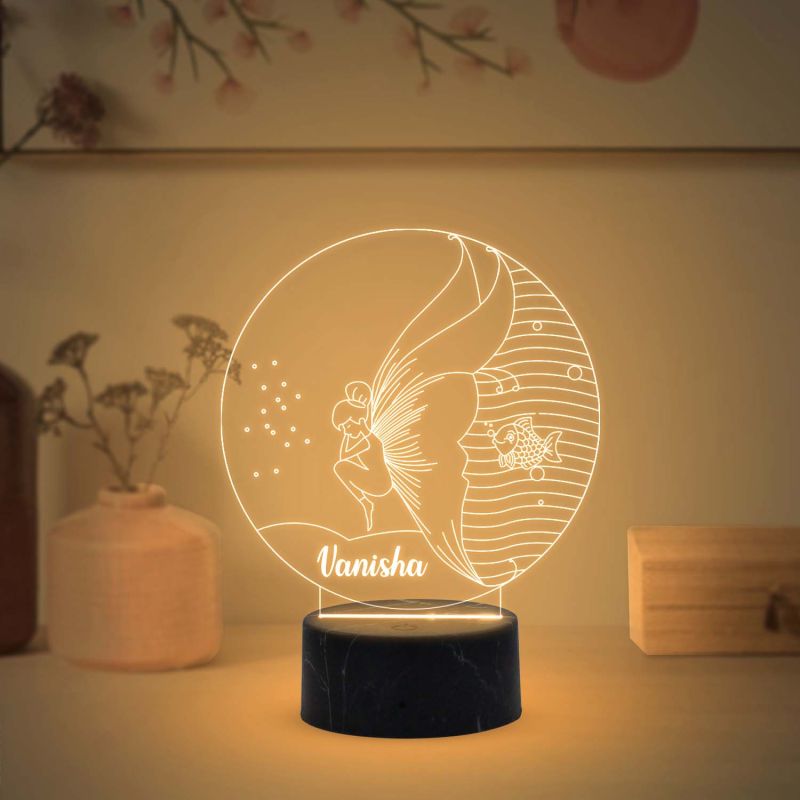 3D Illusion Butterfly Night lamp with Warm White Color Customized with Name Birthday Gifts for Girls
